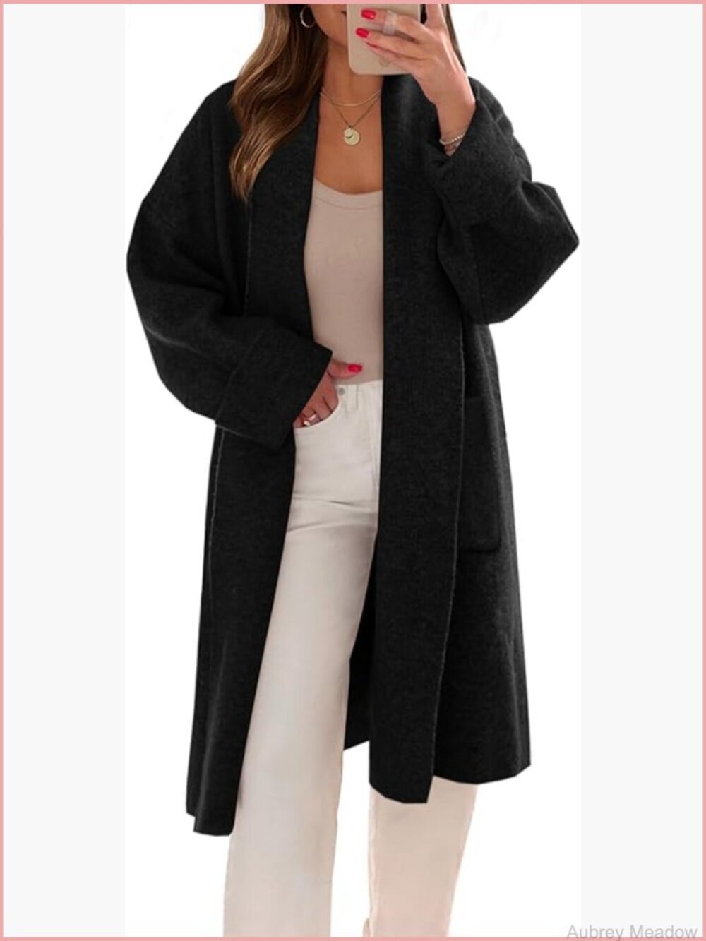 Chunky Knit Open Front Long Cardigan Sweater Coatigan Jacket Oversized Slouchy